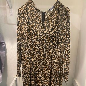 Tommy Hilfiger Black and Gold Long Sleeve Dress